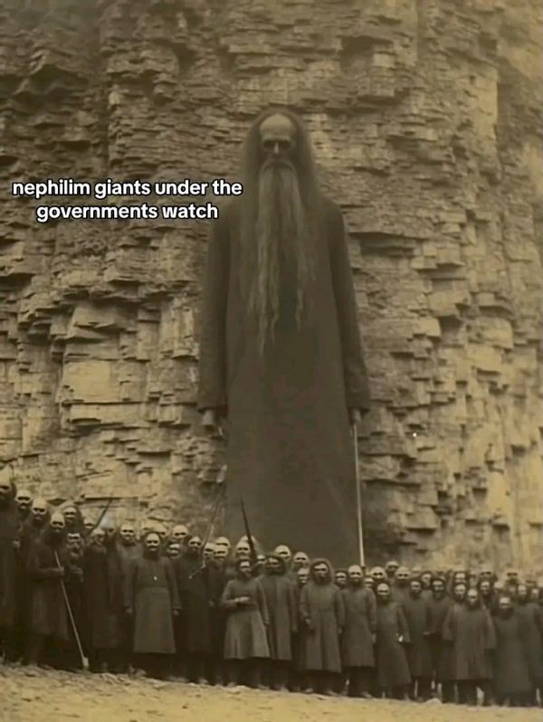 Nephilim giants under the government's watch was the caption for this purported photo on TikTok.