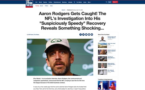 A rumor claimed Aaron Rodgers was facing a lifetime suspension or ban from the NFL for a suspiciously speedy recovery with CBD gummies.